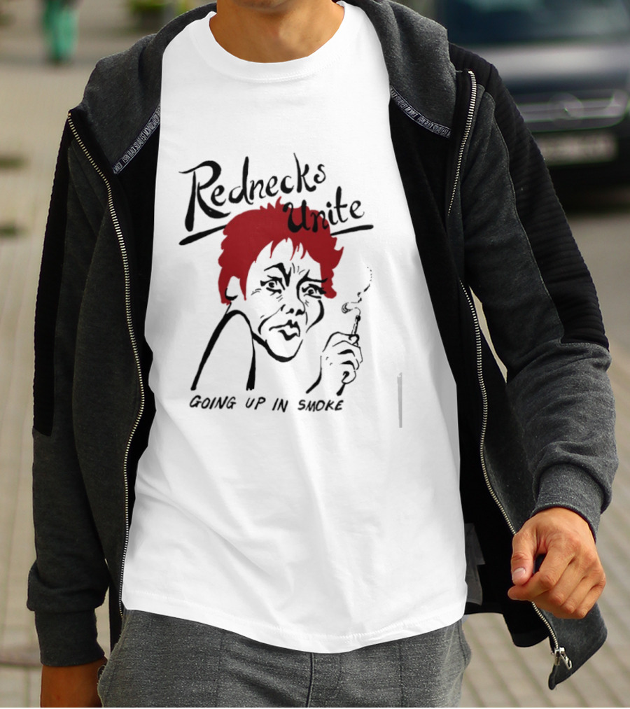 Rednecks Unite Going Up In Smoke Retro Cartoon Style Smoking T-Shirt