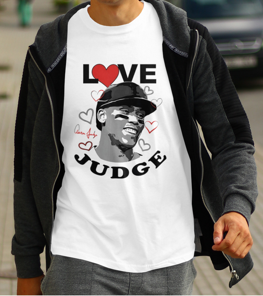 Love Aaron Judge New York Yankees Heart T-Shirt
