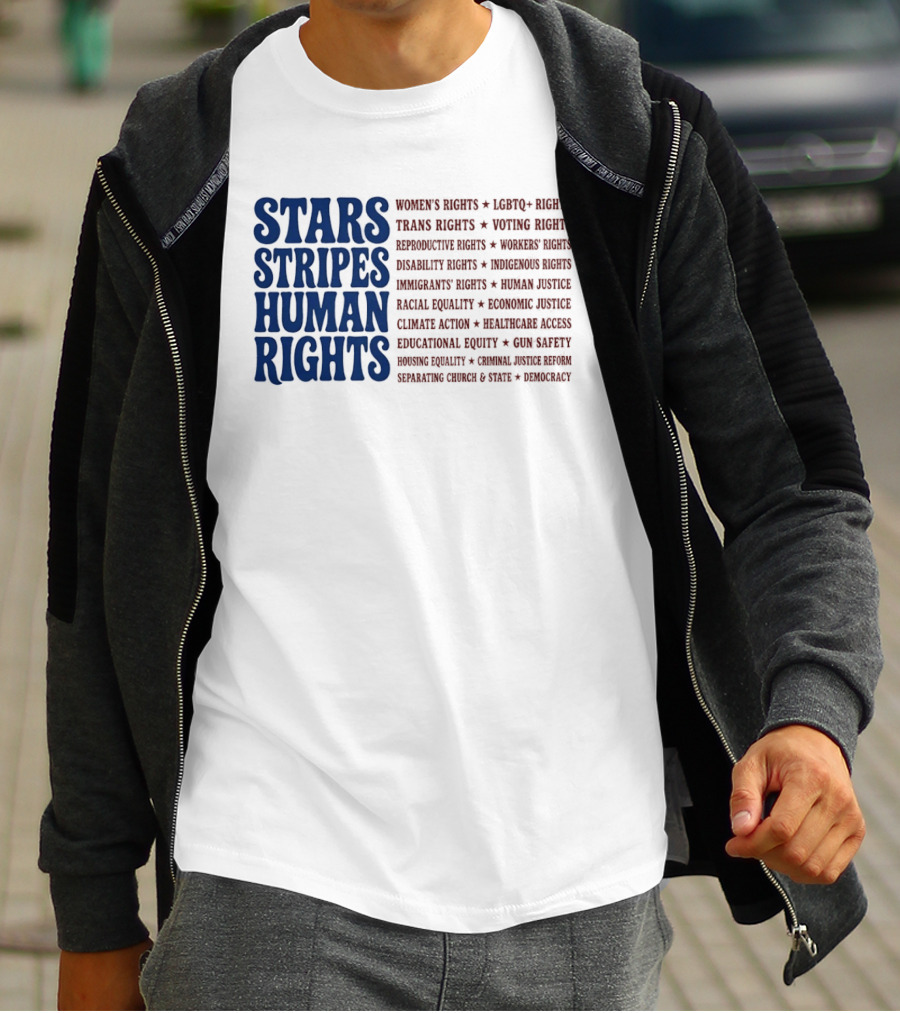 Stars Stripes Human Rights Women's Rights Immigrant Rights Disability Rights Voting Rights Racial Equality T-Shirt