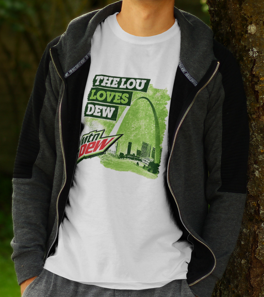 The Lou Loves Dew Mtn Dew St Louis Gateway Arch T-Shirt