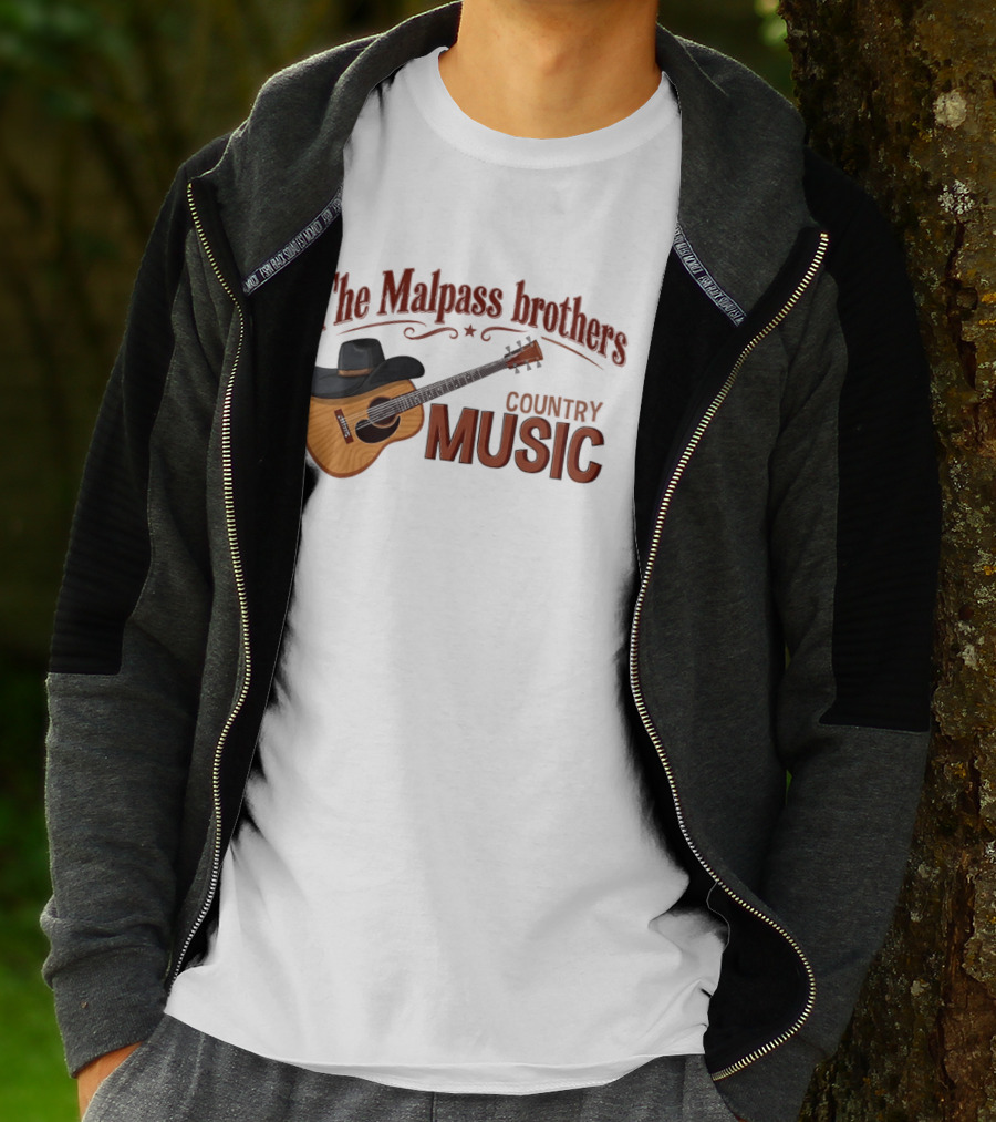The Malpass Brothers Country Music Guitar And Cowboy Hat T-Shirt