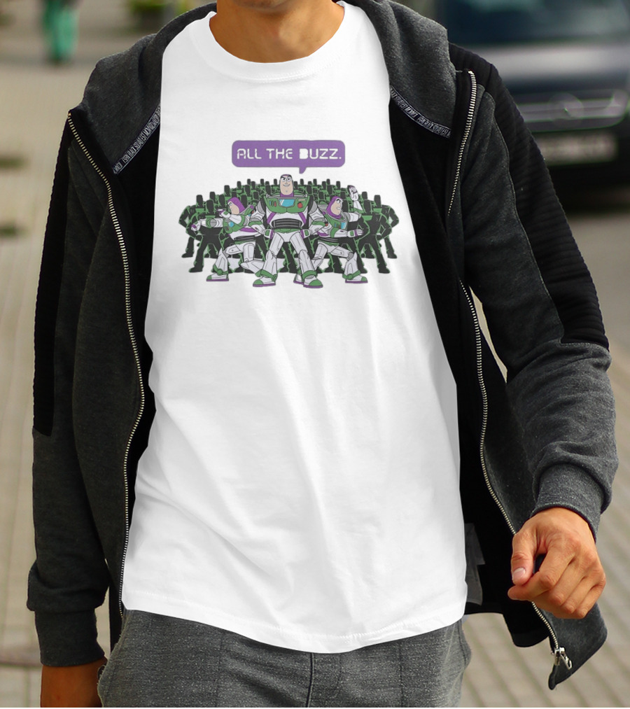 All The Buzz Multi Buzz Lightyear Toy Story 2026 T-Shirt