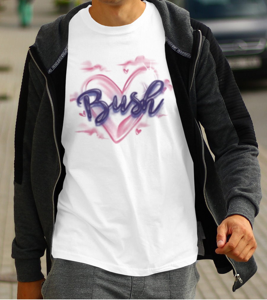 Bush Heart Graffiti Red And Blue T-Shirt