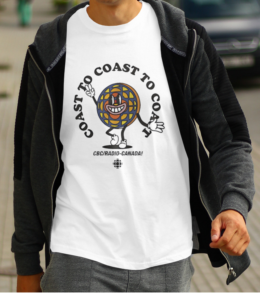 Coast To Coast To Coast CBC Radio Canada Character With Peace Sign T-Shirt