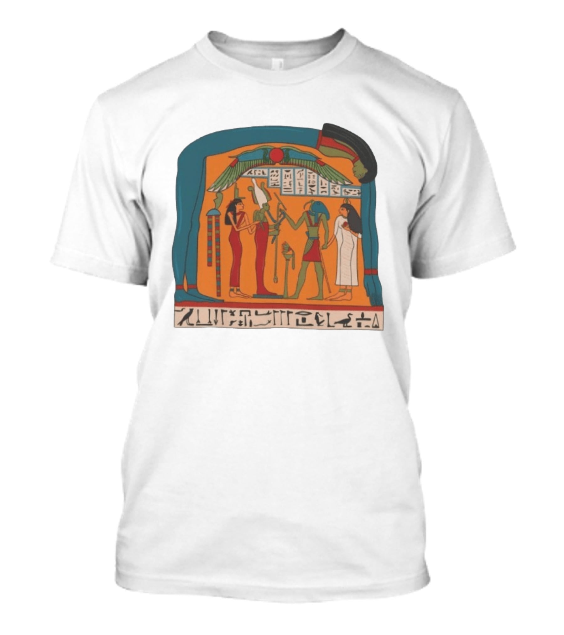Panel Of Tabakenkhonsu Egyptian Hieroglyphs And Deities T-Shirt