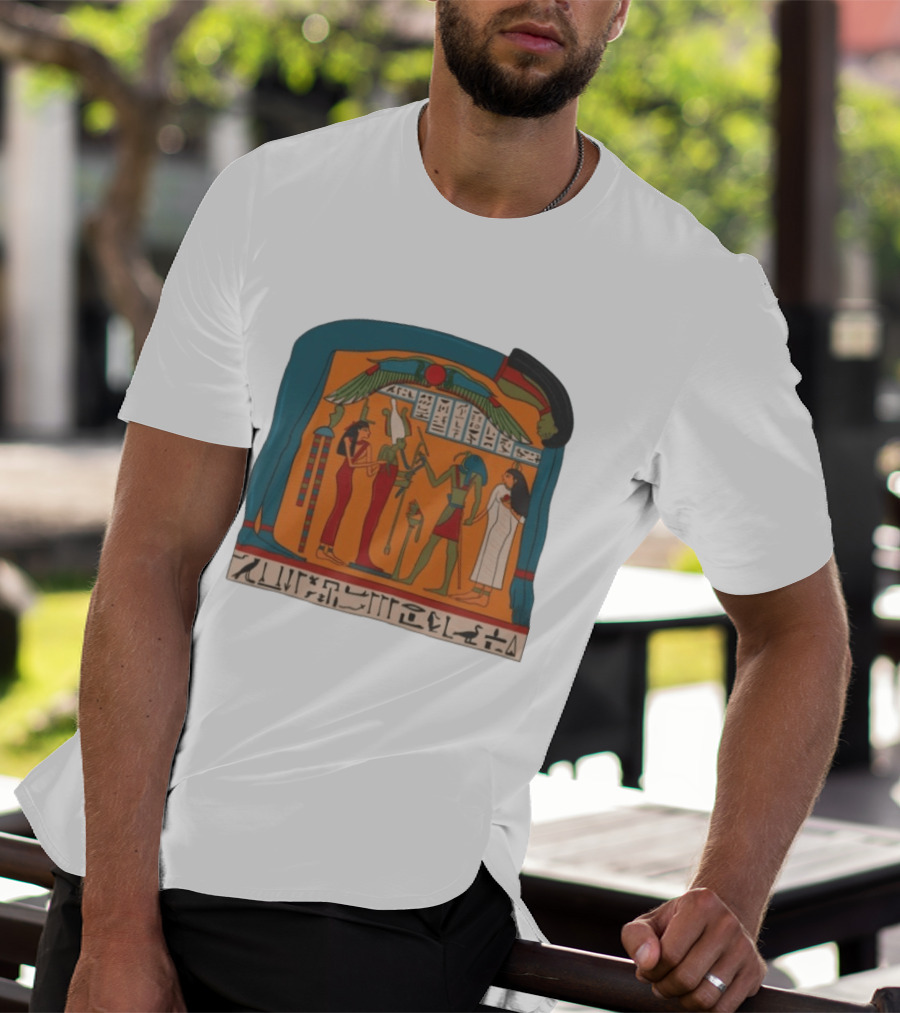 Panel Of Tabakenkhonsu Egyptian Hieroglyphs And Deities T-Shirt