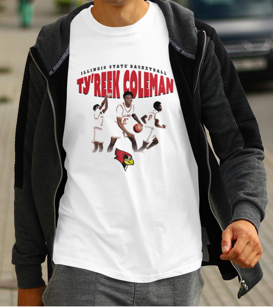 Illinois State Basketball Ty'Reek Coleman Redbirds T-Shirt