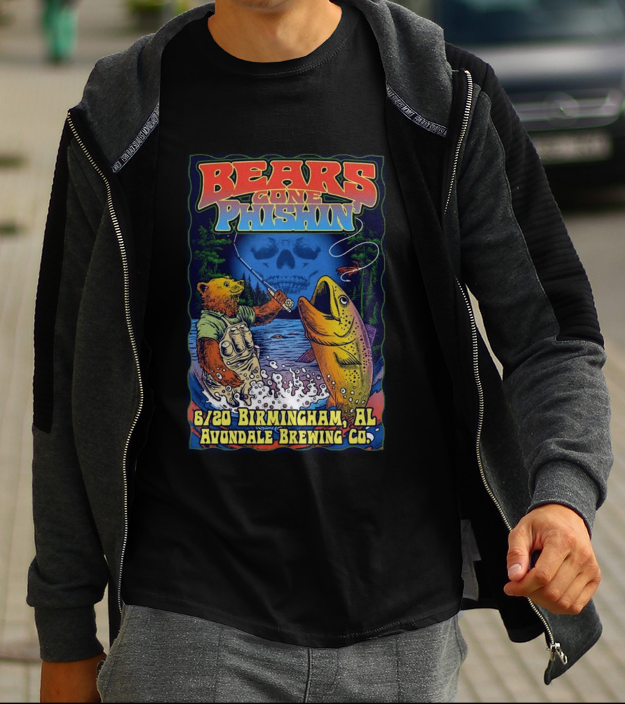 Bears Gone Phishin June 20 Birmingham AL Avondale Brewing Co T-Shirt