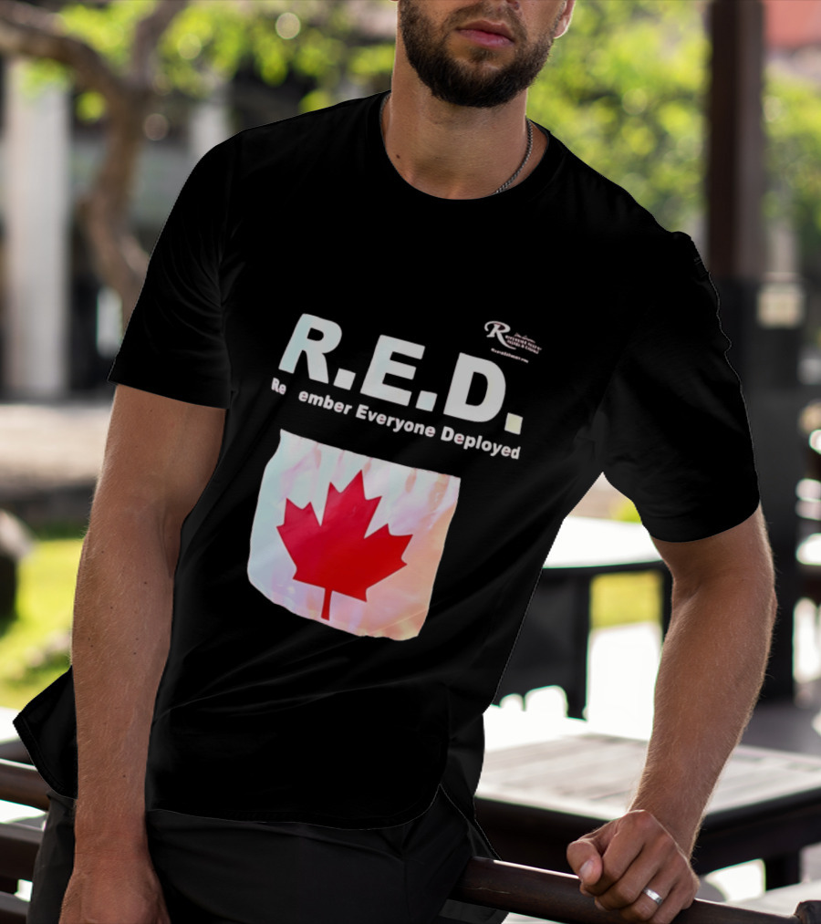 R.E.D. Remember Everyone Deployed Canadian Maple Leaf T-Shirt