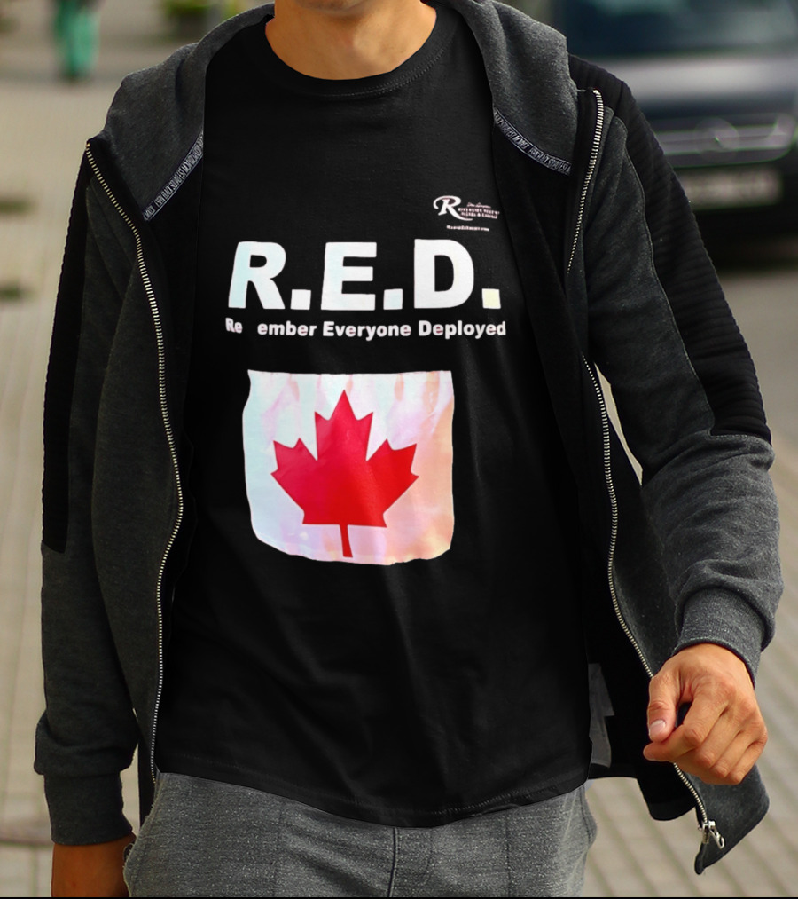 R.E.D. Remember Everyone Deployed Canadian Maple Leaf T-Shirt