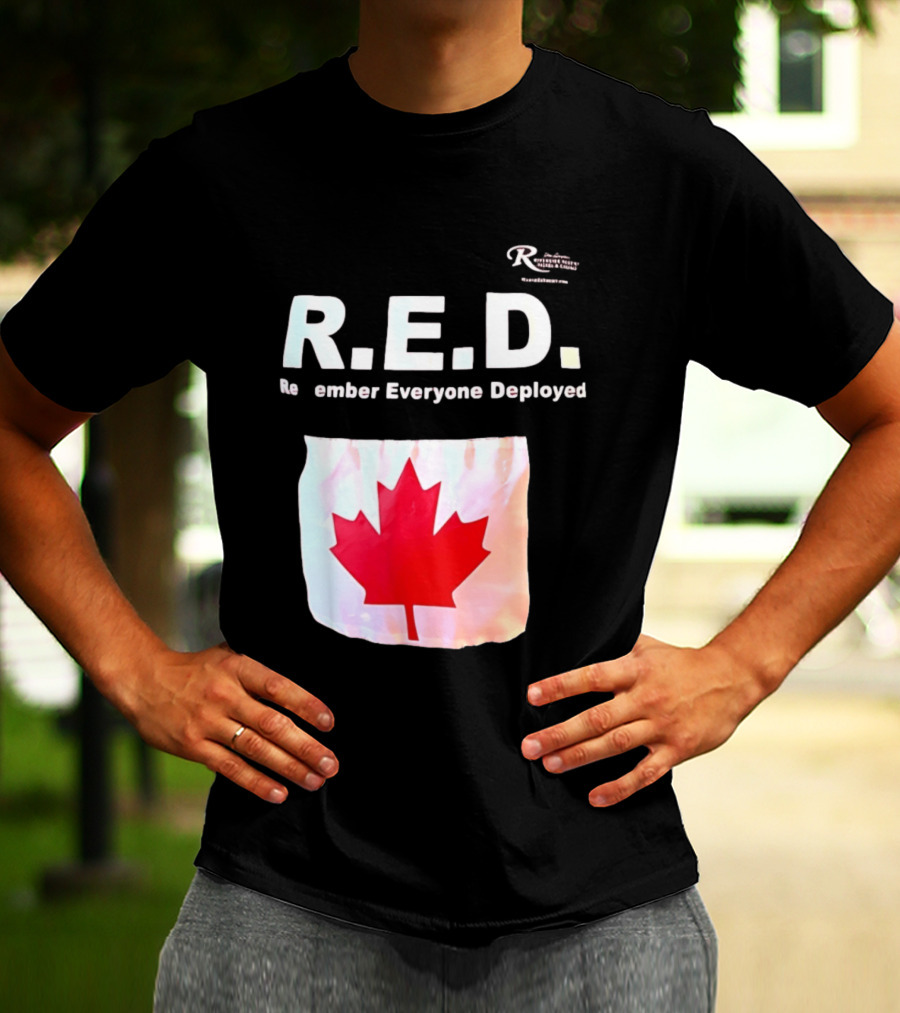 R.E.D. Remember Everyone Deployed Canadian Maple Leaf T-Shirt
