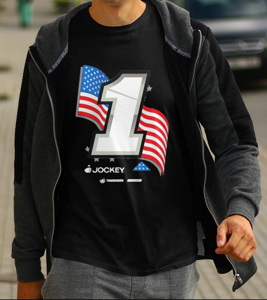 Ross Chastain 1 Jockey Folds Of Honor American Flag Trackhouse NASCAR Racing T-Shirt