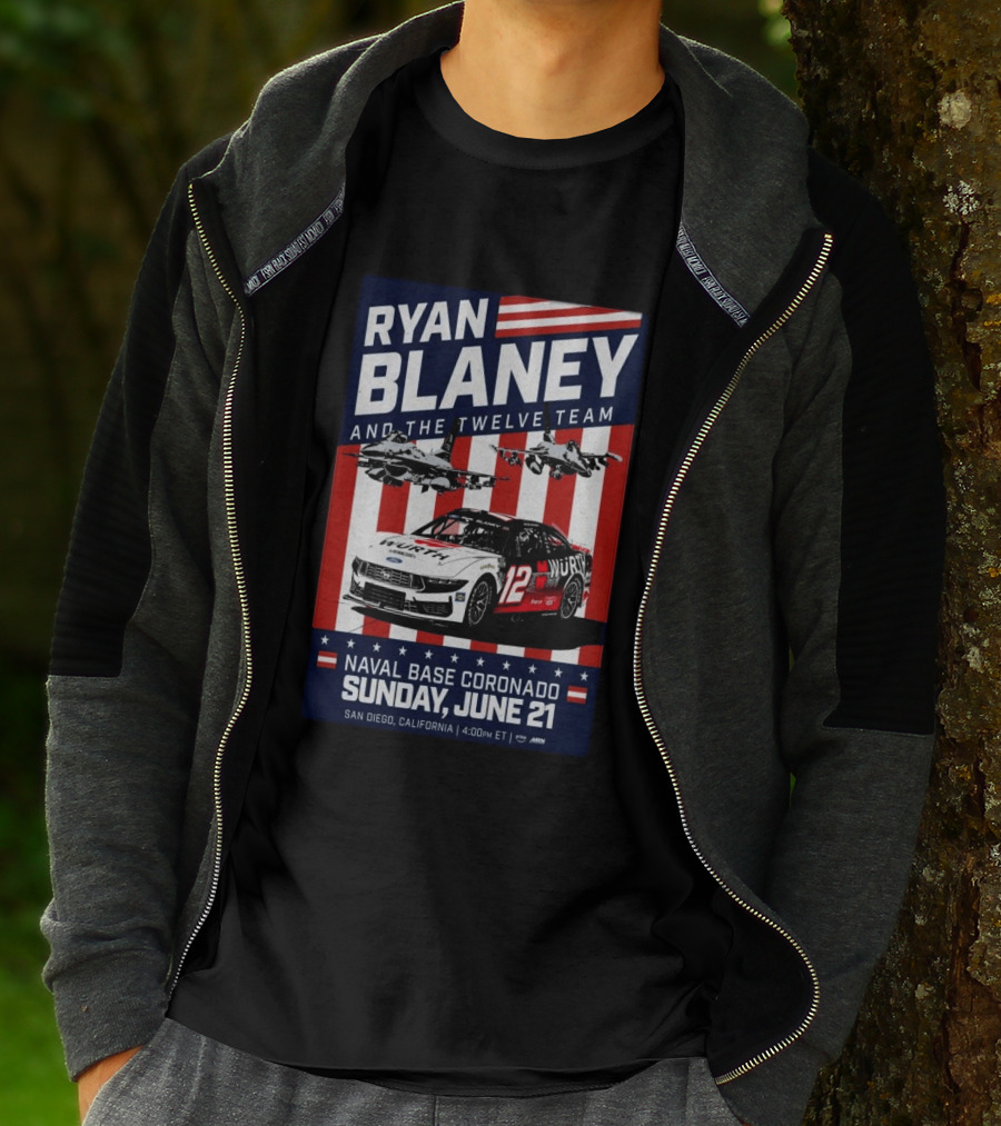 Ryan Blaney And The Twelve Team Naval Base Coronado San Diego June 21 Racing Event T-Shirt