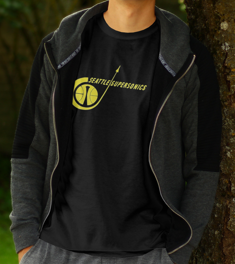Seattle SuperSonics Basketball Space Needle Icon Yellow T-Shirt