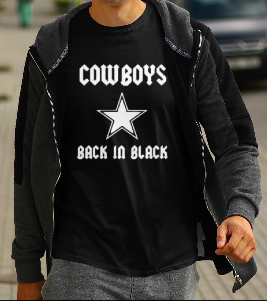 Cowboys Back In Black Star T-Shirt