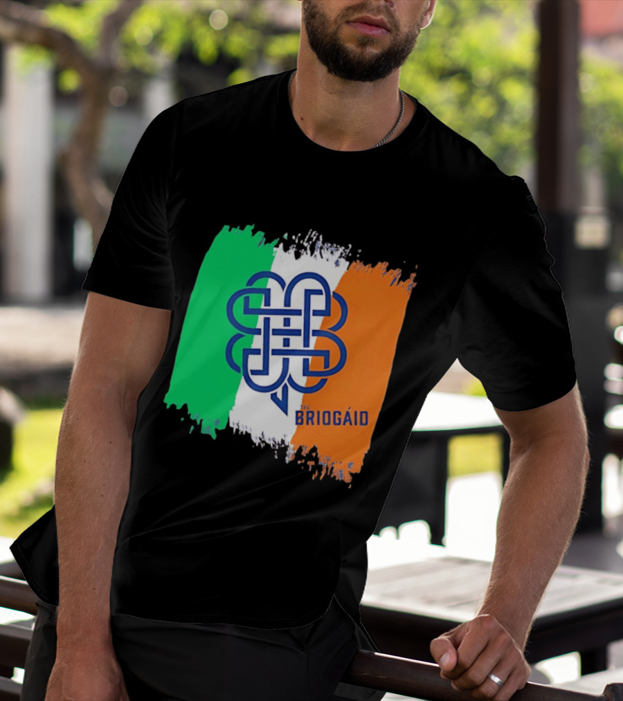 The Briogaid Irish Flag Celtic Knot Clover Ireland Shamrock T-Shirt
