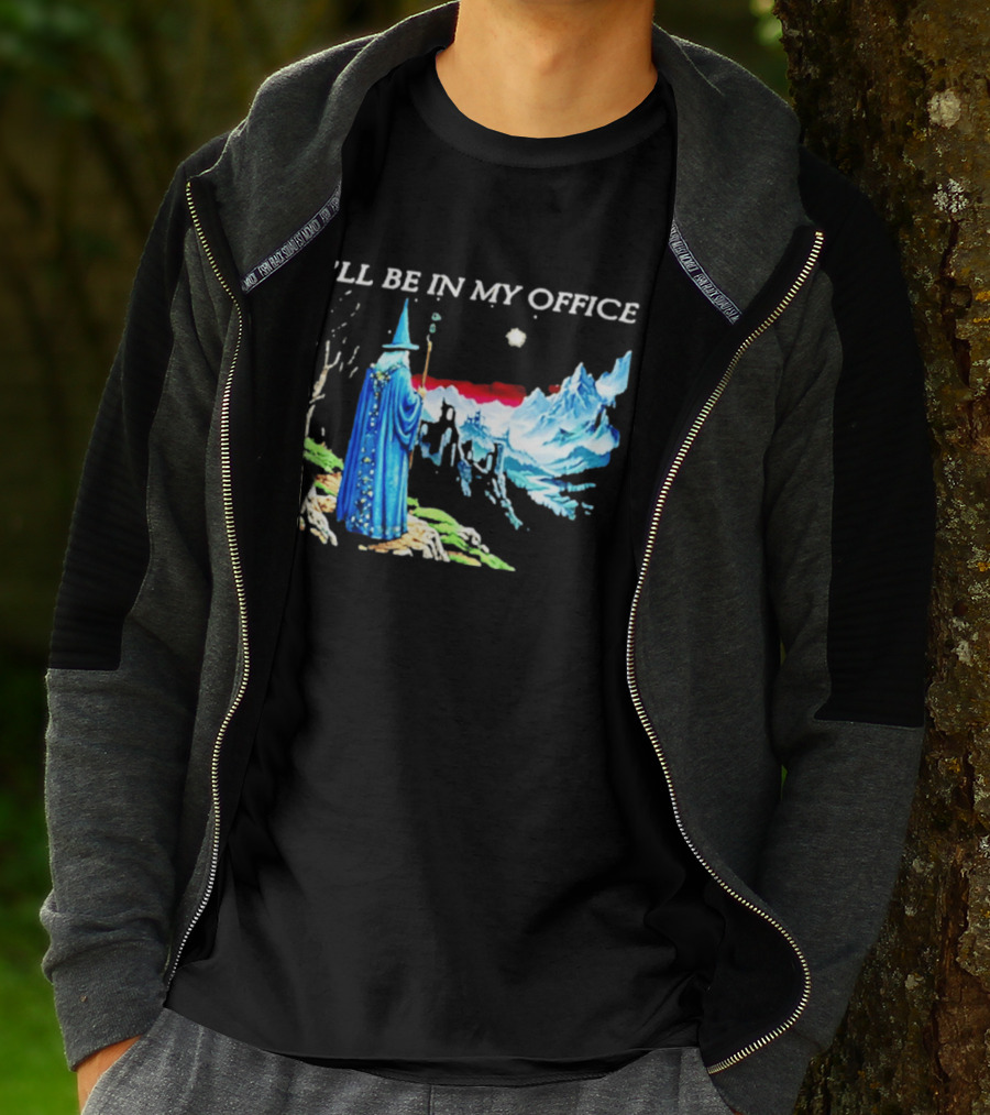 I'll Be In My Office Wizard Fantasy Castle Scene T-Shirt