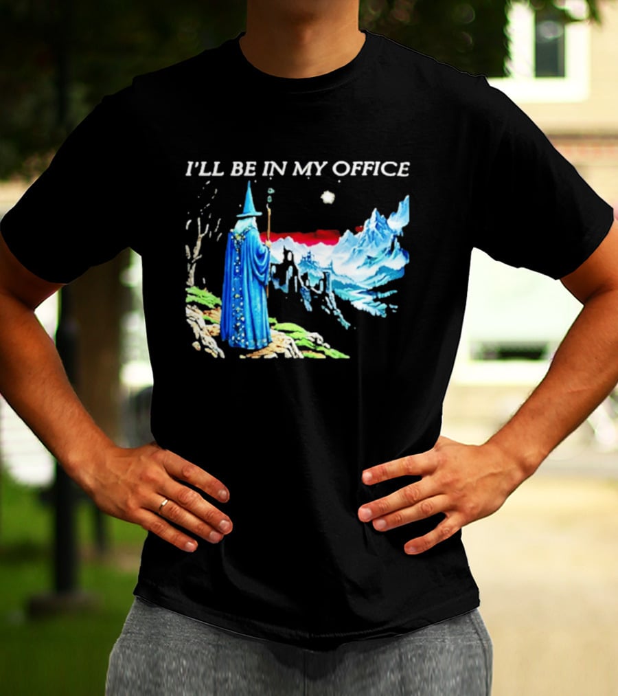 I'll Be In My Office Wizard Fantasy Castle Scene T-Shirt