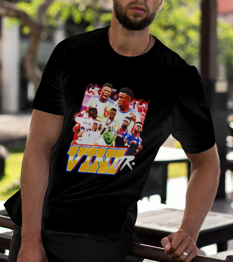 Vini Jr Vinicius Junior Real Madrid Football Collage T-Shirt