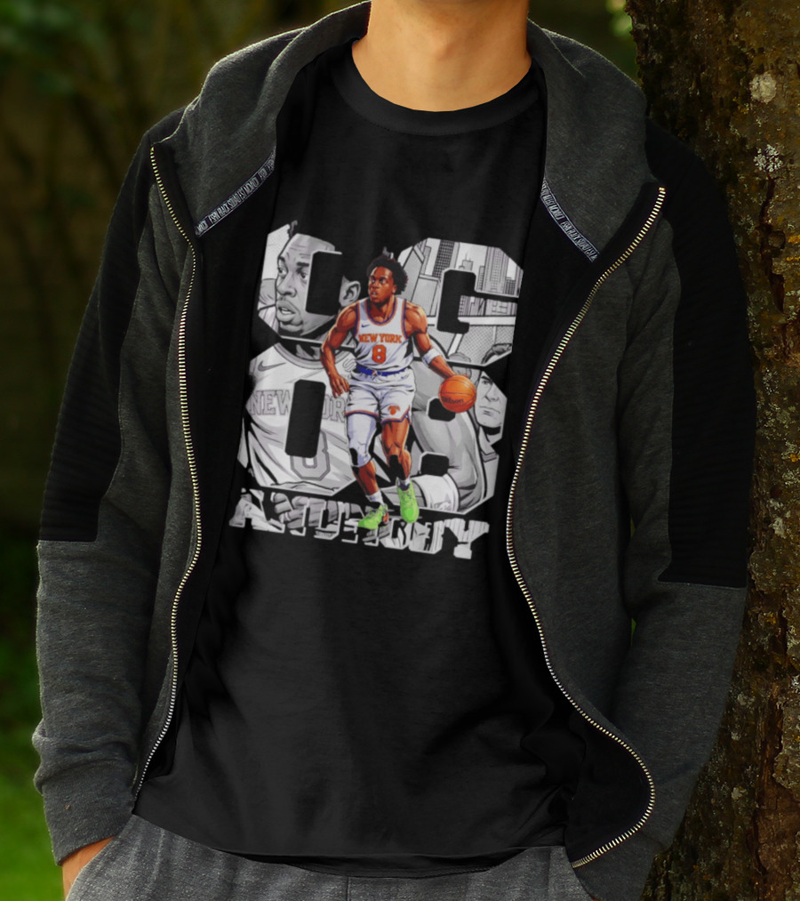 New York Anunoby 08 Basketball Comic Knicks T-Shirt