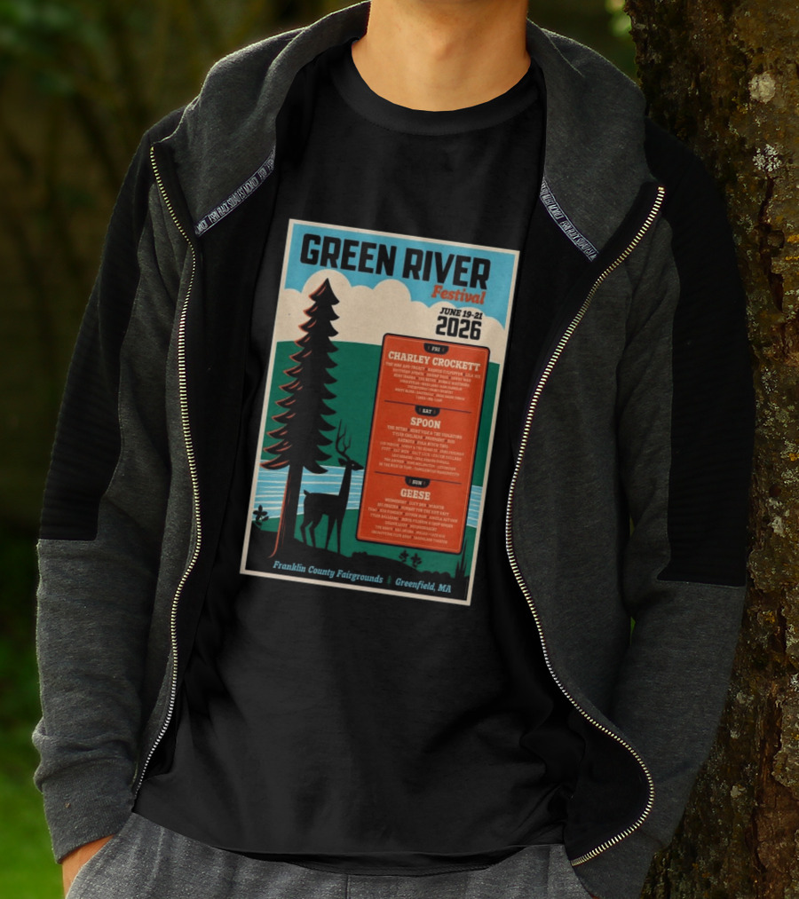 Green River Festival June 19 21 2026 Franklin County Fairgrounds Greenfield MA Featuring Charley Crockett Spoon Geese T-Shirt