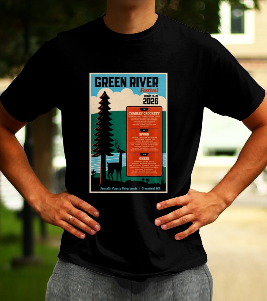 Green River Festival June 19 21 2026 Franklin County Fairgrounds Greenfield MA Featuring Charley Crockett Spoon Geese T-Shirt