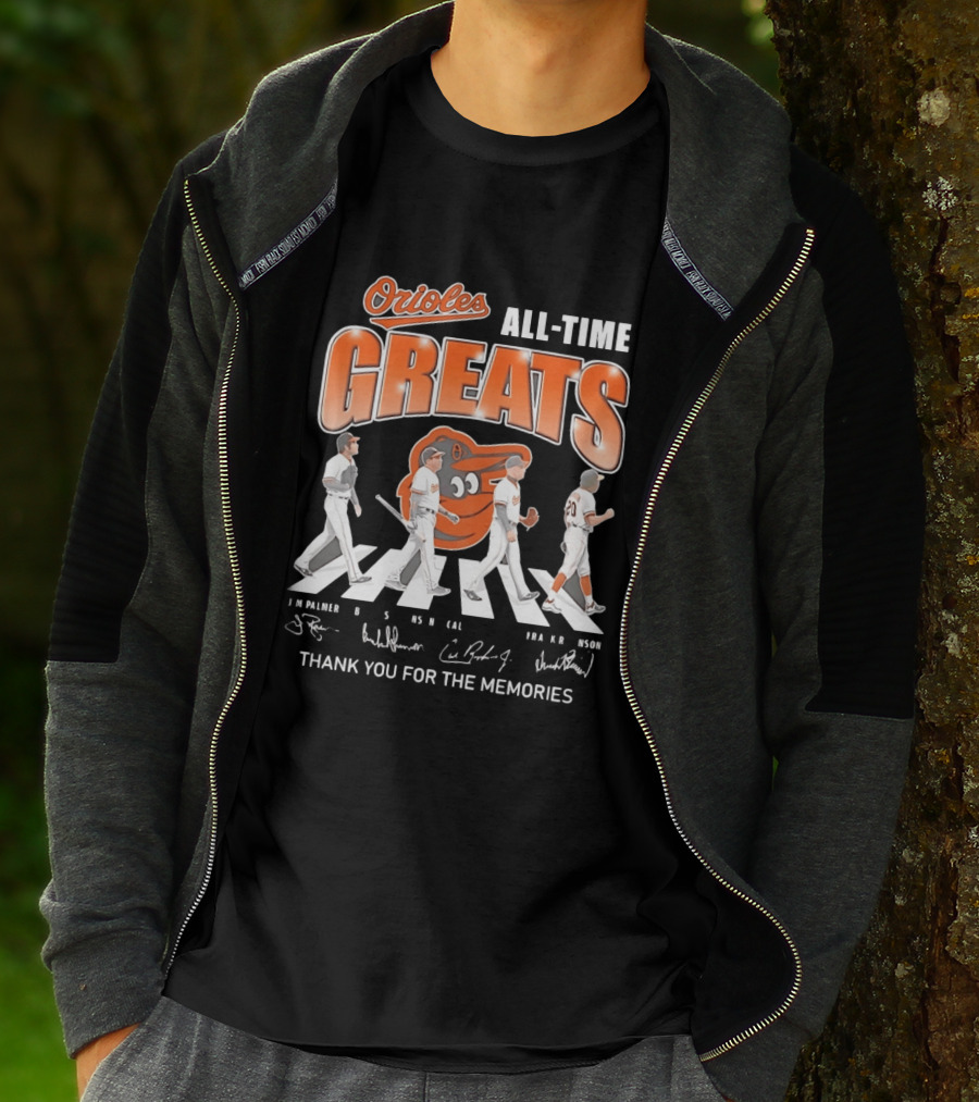 Orioles All Time Greats Thank You For The Memories Baseball Legends Abbey Road T-Shirt