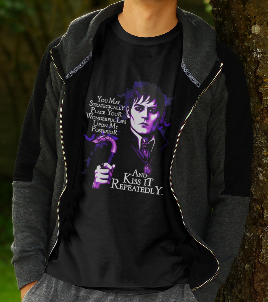 Barnabas Collins Dark Shadows You May Strategically Place Your Wonderful Lips Upon My Ior Kiss It Repeatedly T-Shirt