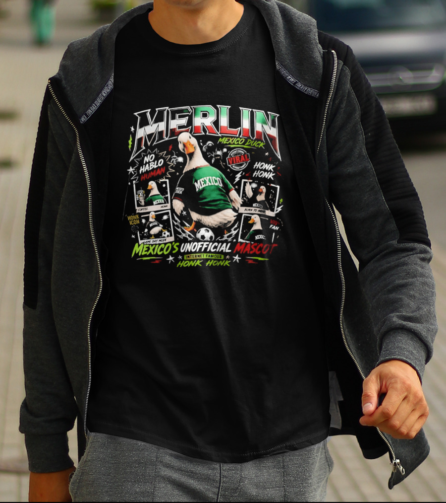 Merlin Mexico Duck No Hablo Human Mexico's Unofficial Mascot Viral Honk T-Shirt