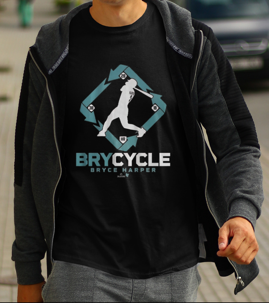 Bryce Harper BryCycle Baseball Player Silhouette And Arrows T-Shirt