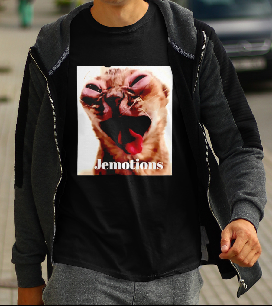 Jemotions Cat Funny Kitten Face Hilarious Expression T-Shirt