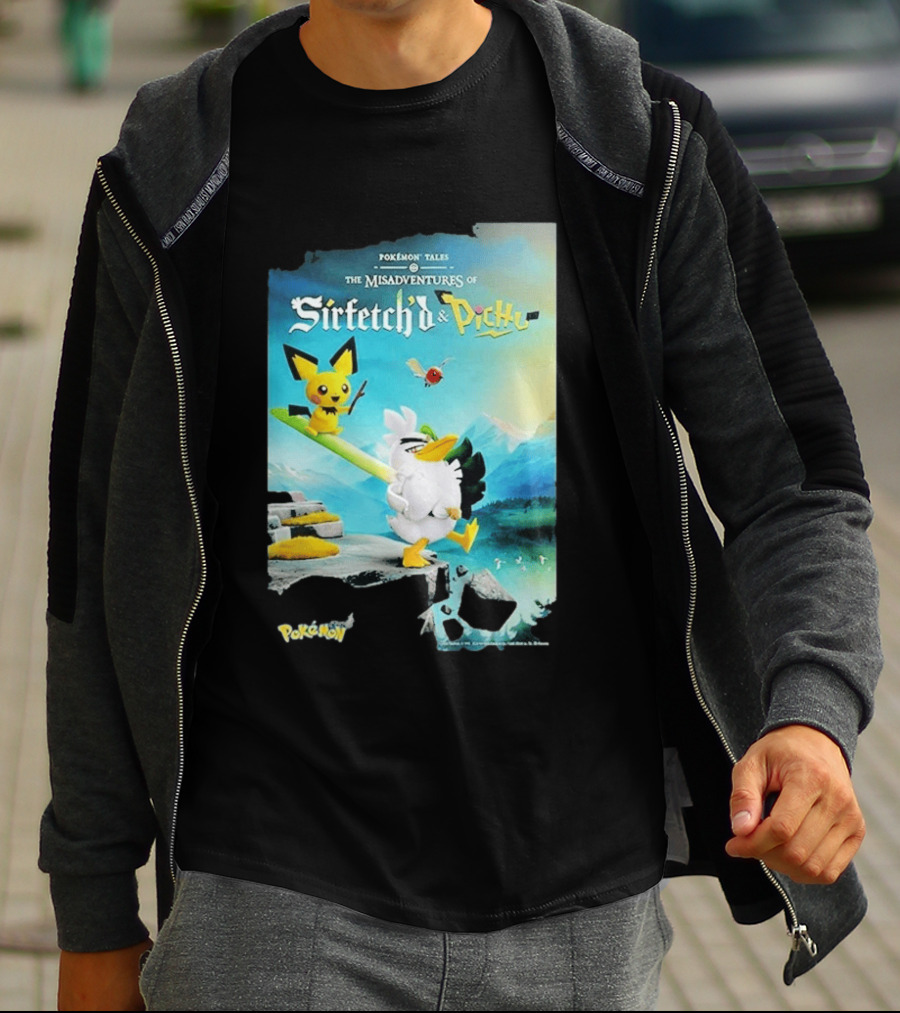 Pokémon Tales The Misadventures Of Sirfetch'd And Pichu Adventure Scene T-Shirt