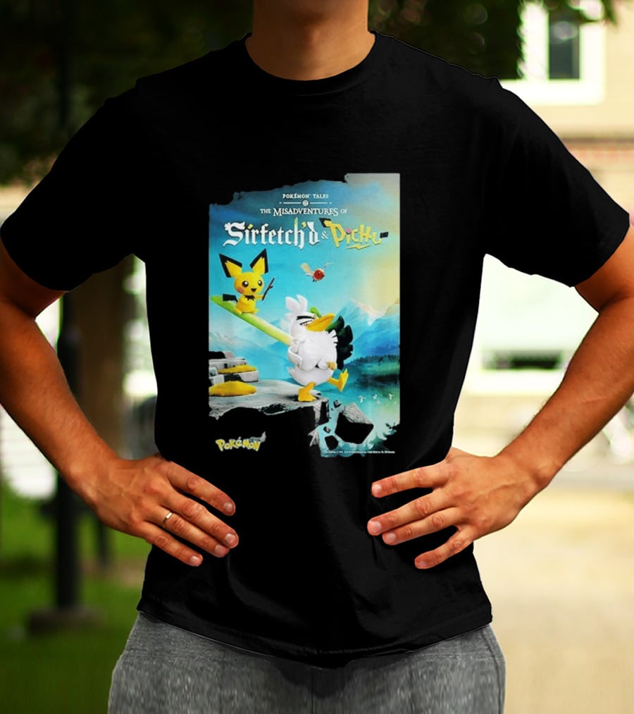 Pokémon Tales The Misadventures Of Sirfetch'd And Pichu Adventure Scene T-Shirt
