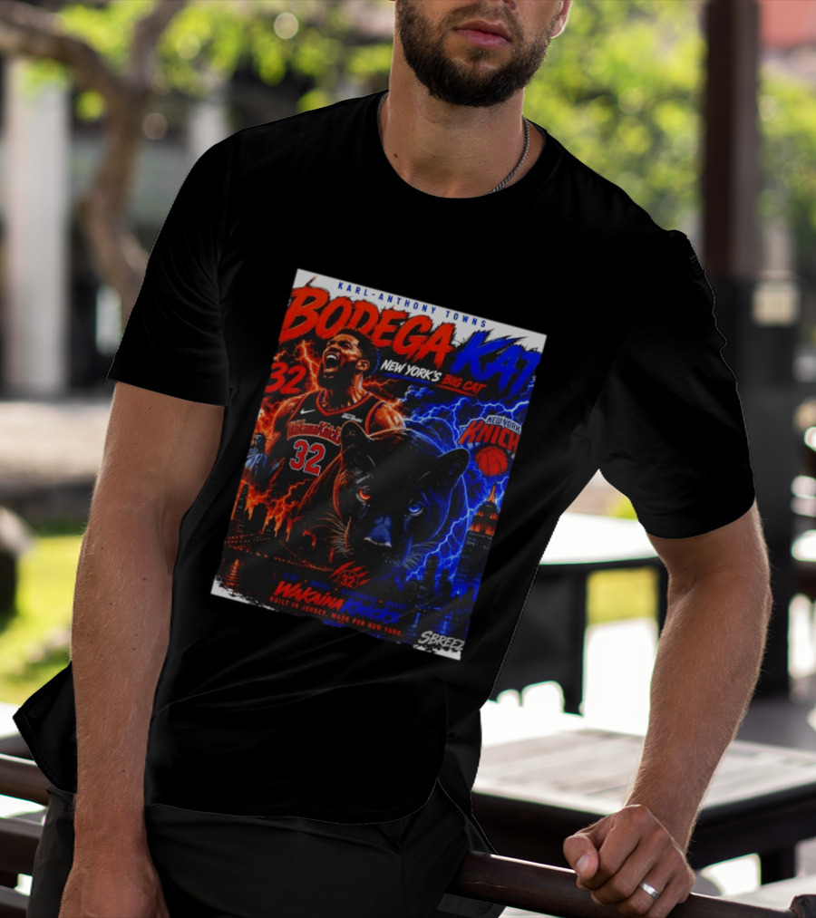 Bodega KAT Karl Anthony Towns Wakaina Knicks 2026 New York's Big Cat 32 T-Shirt