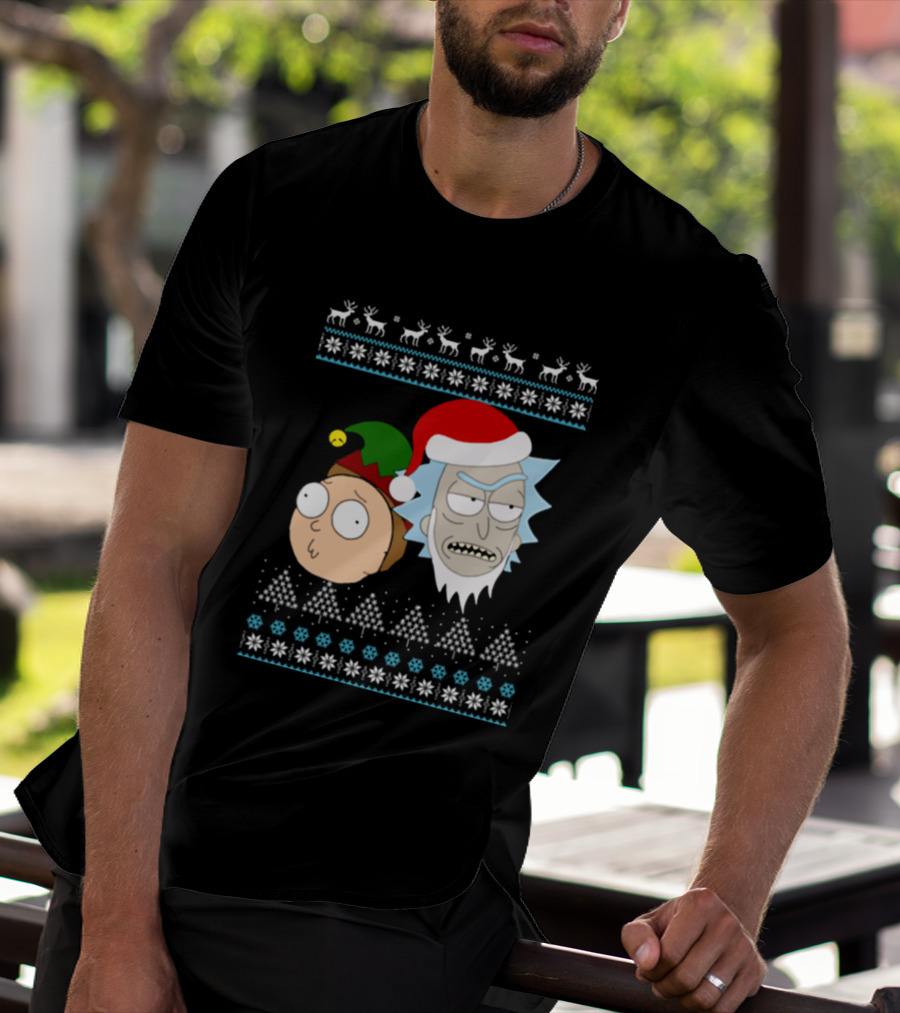 Rick Santa Morty Elf Christmas Sweater T-Shirt