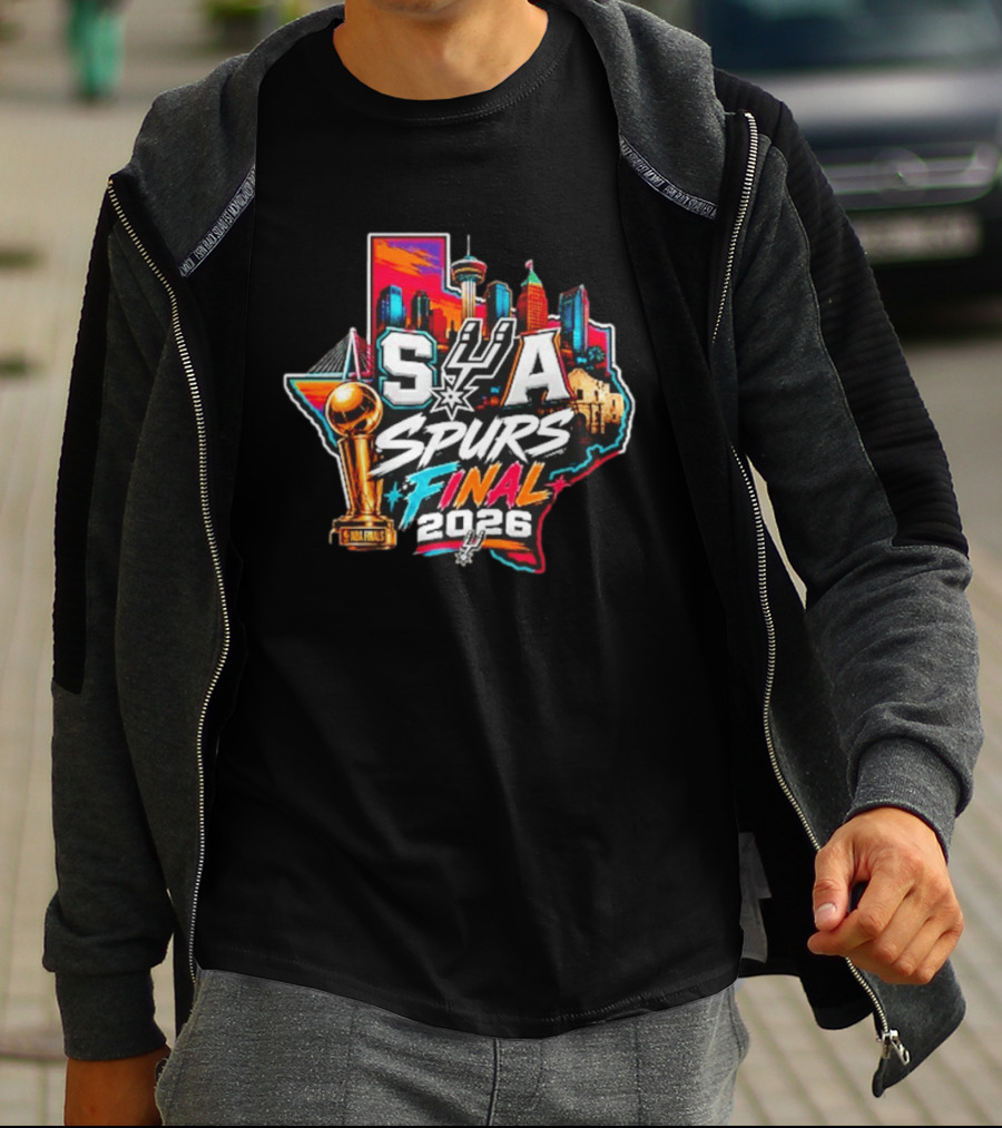 San Antonio Spurs 2026 Final Trophy Texas Skyline SA Spurs T-Shirt