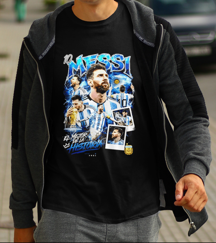10 Messi El Mejor De La Historia Argentina AFA World Cup T-Shirt
