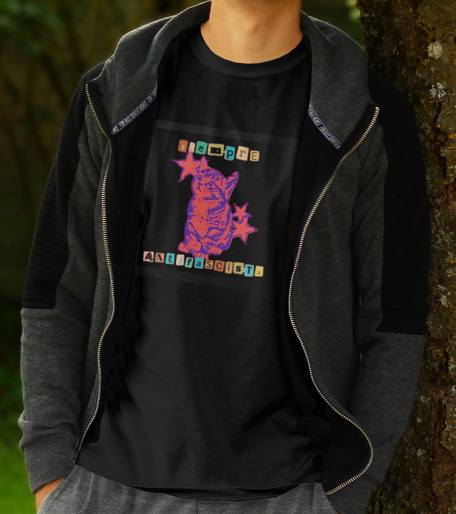 Siempre Antifascista Cat Star Blocks T-Shirt