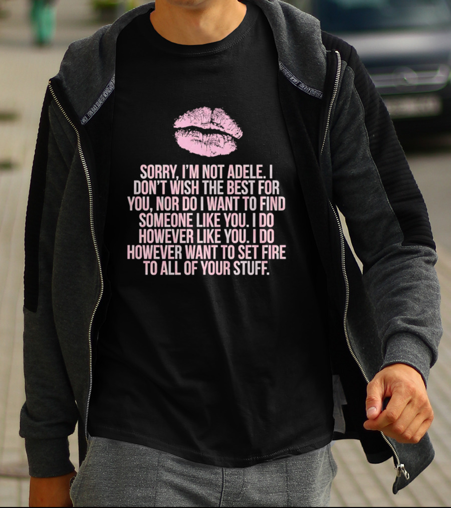 Sorry I'm Not Adele I Don't Wish The Best For You I Want To Set Fire To All Of Your Stuff T-Shirt