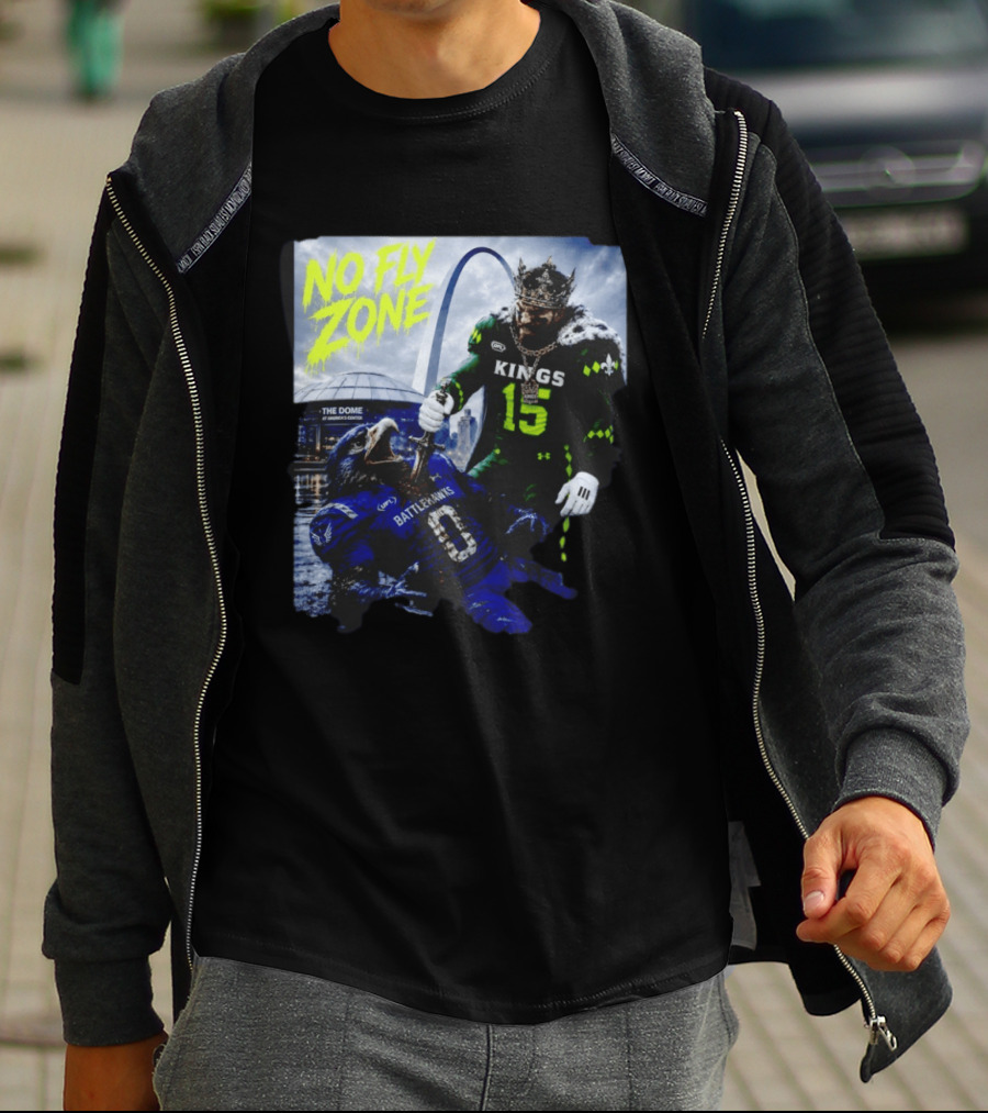No Fly Zone Kings 15 Defeat Battlehawks The Dome At America's Center T-Shirt