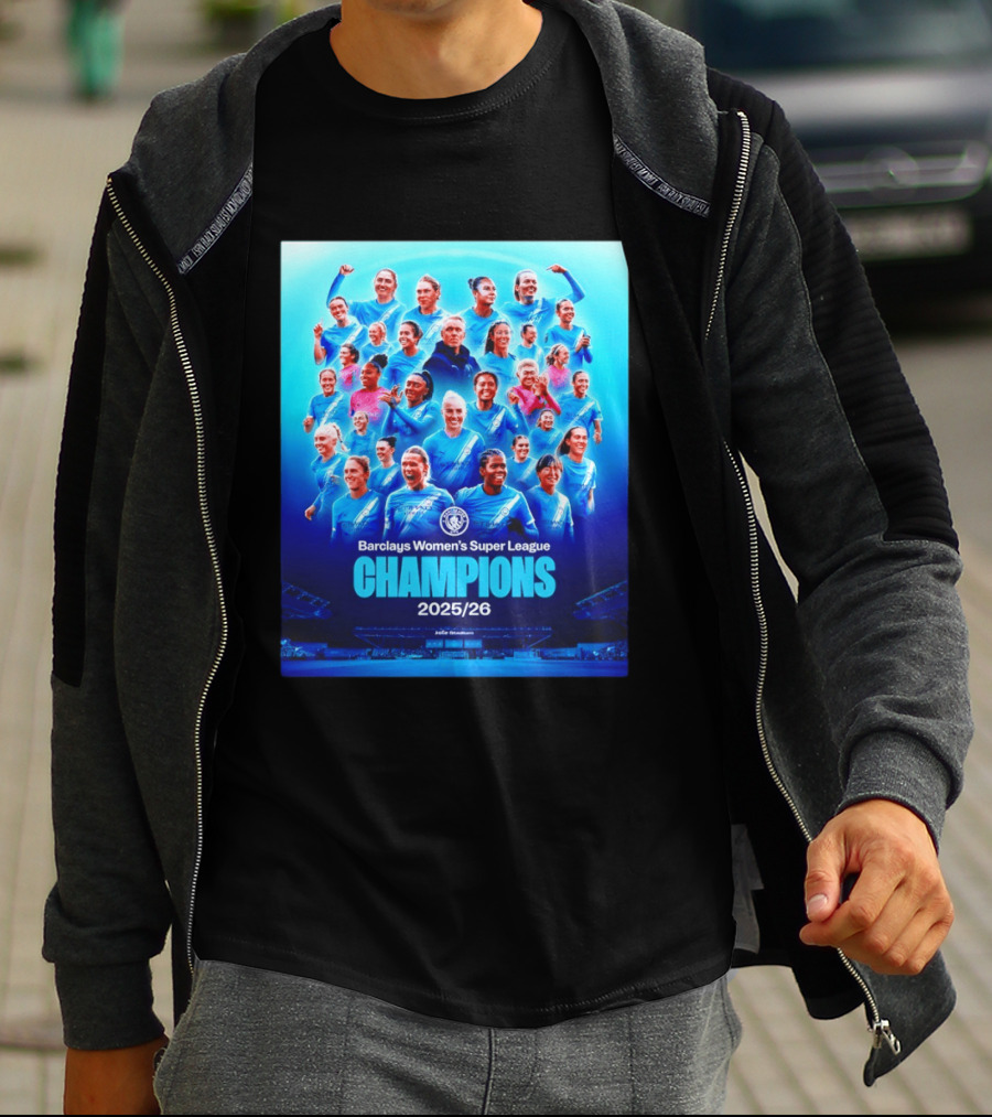 Barclays Women's Super League Champions 2025 2026 Manchester City FC T-Shirt
