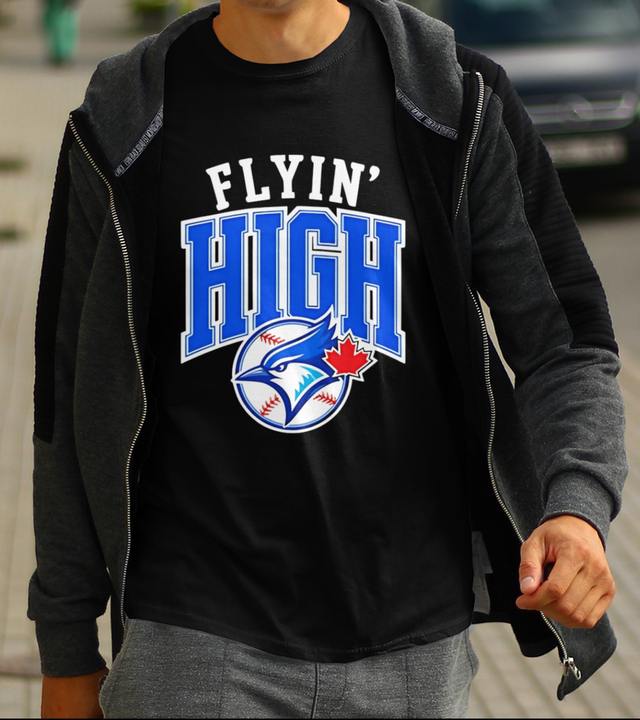 Flyin' High Toronto Blue Jays Maple Leaf Baseball Team T-Shirt