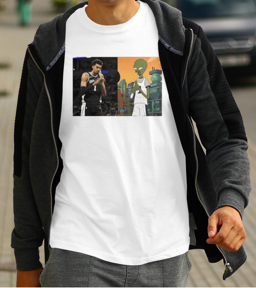 2026 Victor Wembanyama Spurs Alien Meme Basketball Fans T-Shirt