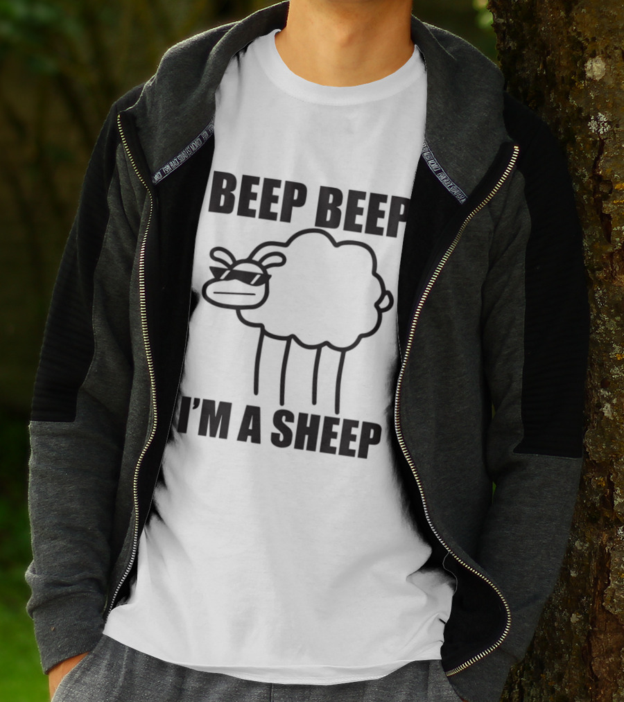 ASDFMOVIE10 Beep Beep I'm A Sheep Racerback Tank T-Shirt