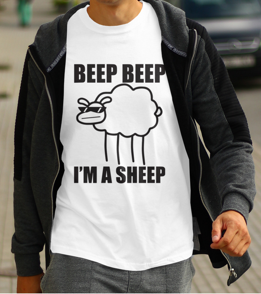 ASDFMOVIE10 Beep Beep I'm A Sheep Racerback Tank T-Shirt
