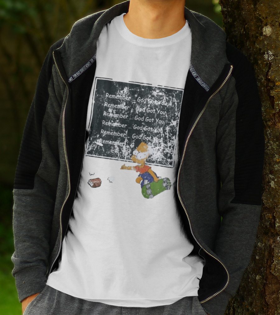 Boneyard Bart Remember God Got You Skateboard T-Shirt
