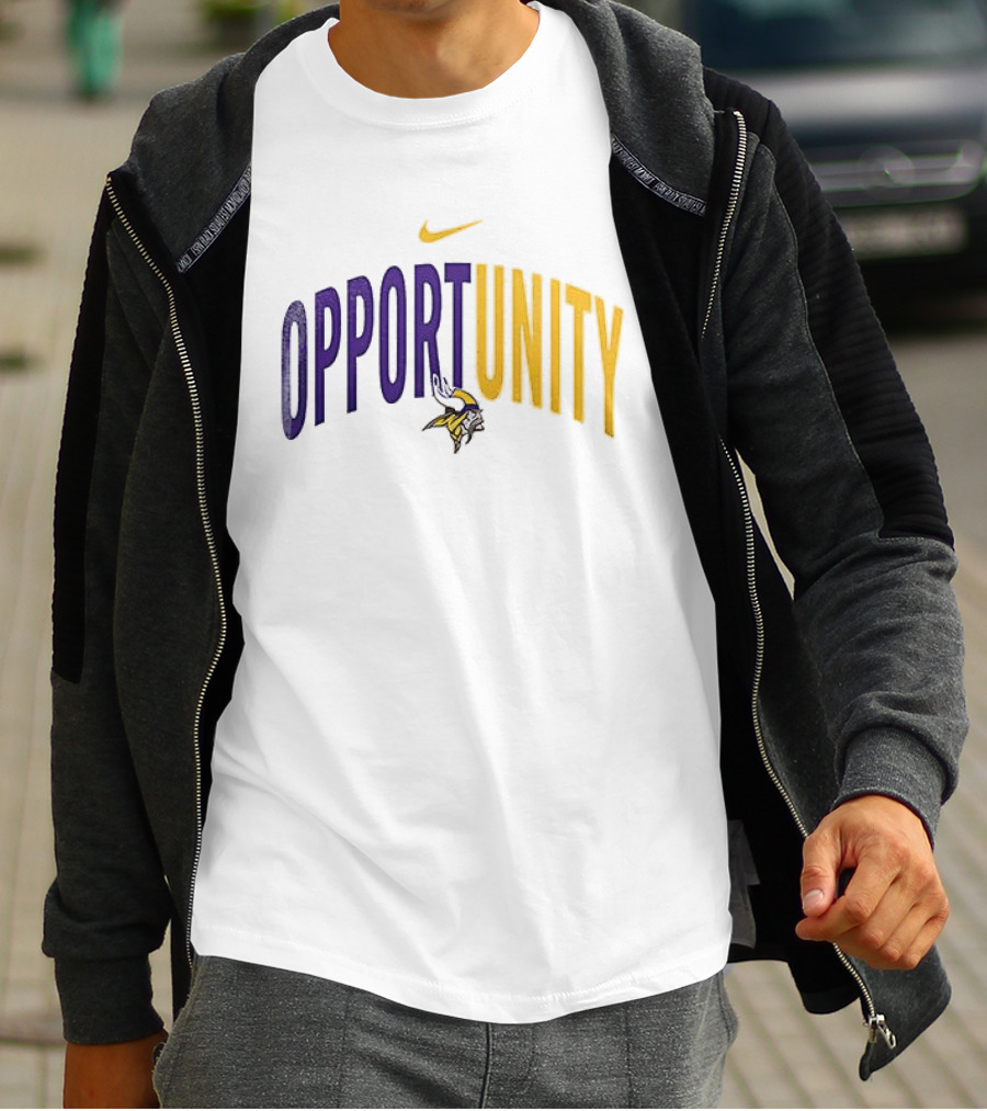Nike Minnesota Vikings Opportunity Justice Freedom Equity T-Shirt