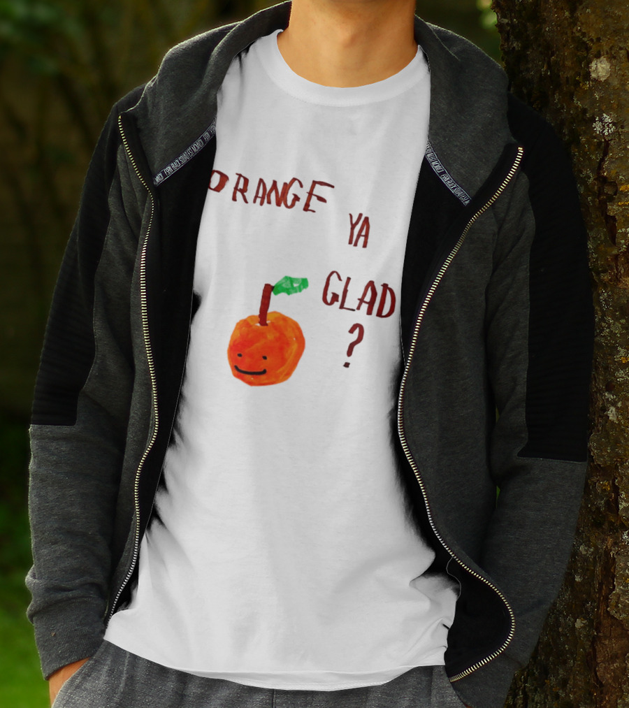 Orange Ya Glad Fruit Pun Food Punny Paint Playful Orange T-Shirt