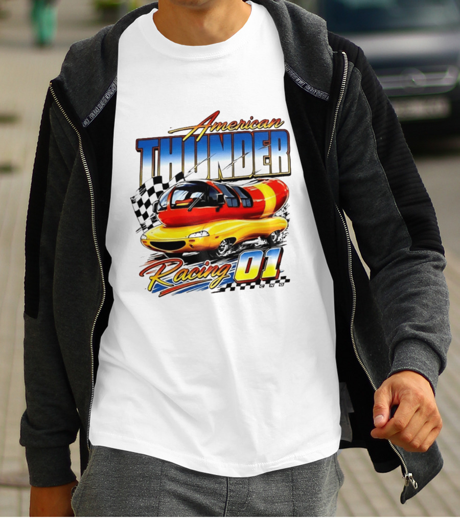 Oscar Mayer American Thunder Racing 01 Car Checkered Flag T-Shirt