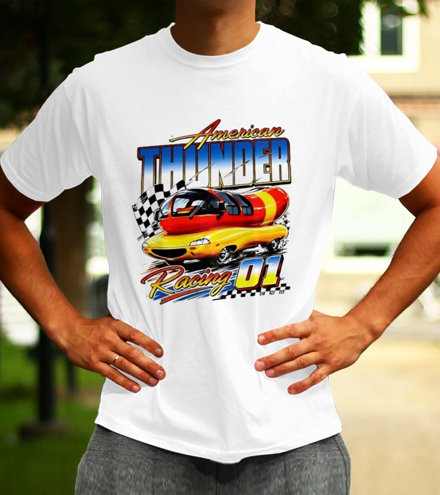 Oscar Mayer American Thunder Racing 01 Car Checkered Flag T-Shirt